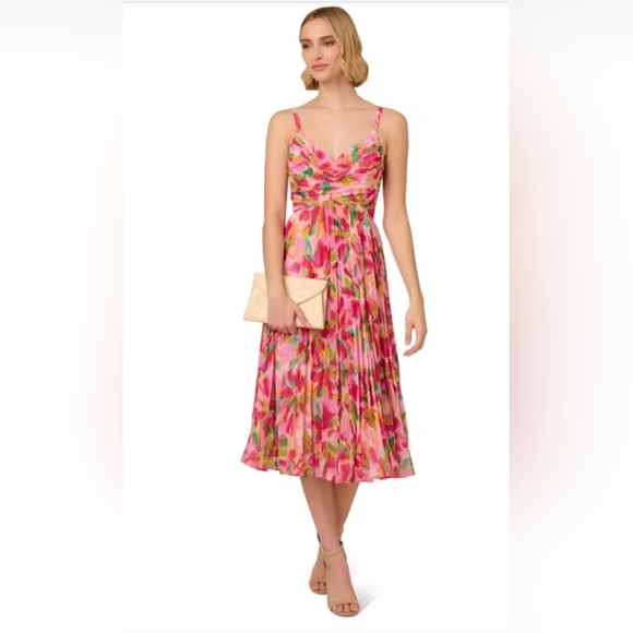 Adrianna Papell Multicolor Floral Midi Dress - Picture 3 of 7
